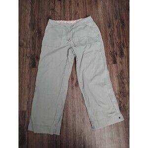 Ruff Hewn Pants Womens Size 4 Green Drawstring Cropped Casual Midrise